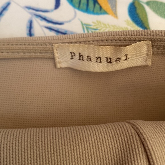 PHANUEL NUDE AND BLACK STRAPLESS BODYCON DRESS - Picture 3 of 5